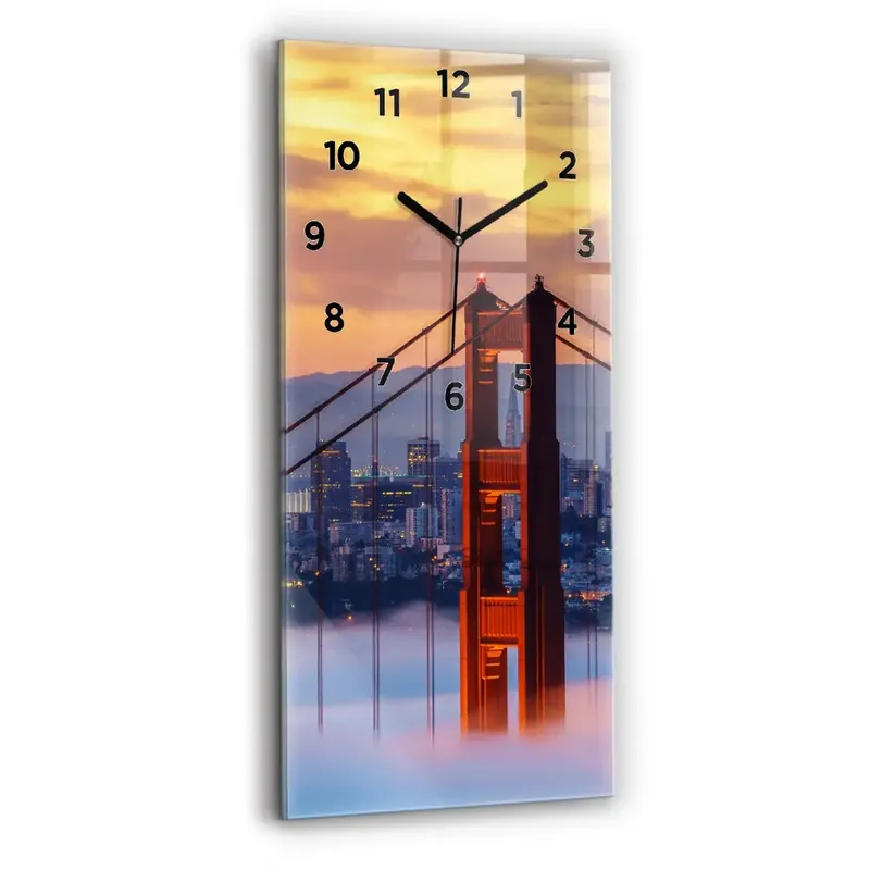 Ceas din sticlă dreptunghiular vertical Pod din San Francisco Cel mai vândut