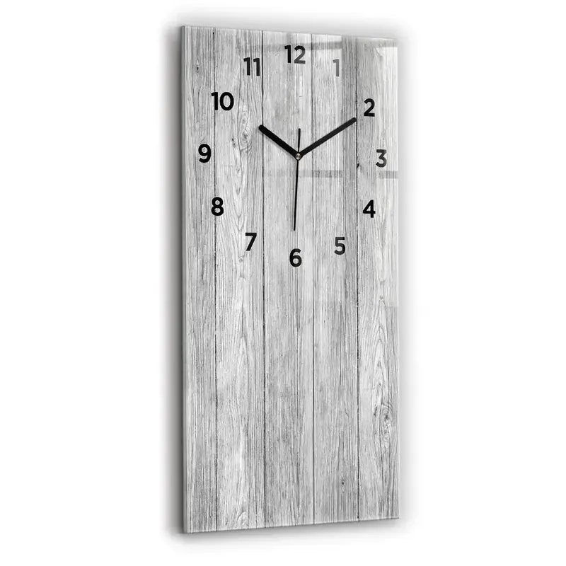 Cumpărături sigure Ceas din sticlă dreptunghiular vertical Panouri din lemn