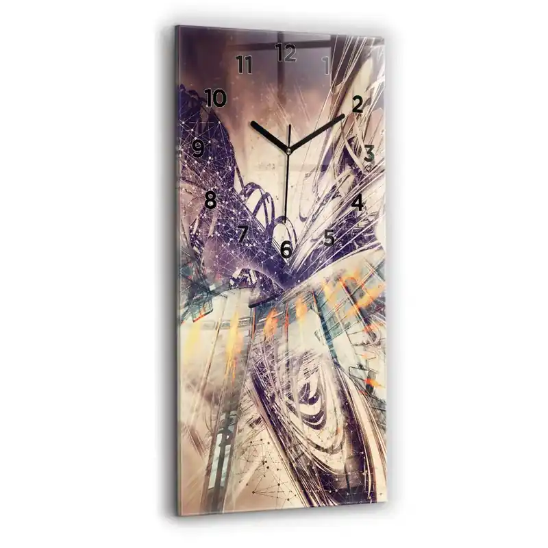 Ceas de sticlă pe perete vertical Mecanism abstract Retur gratuit