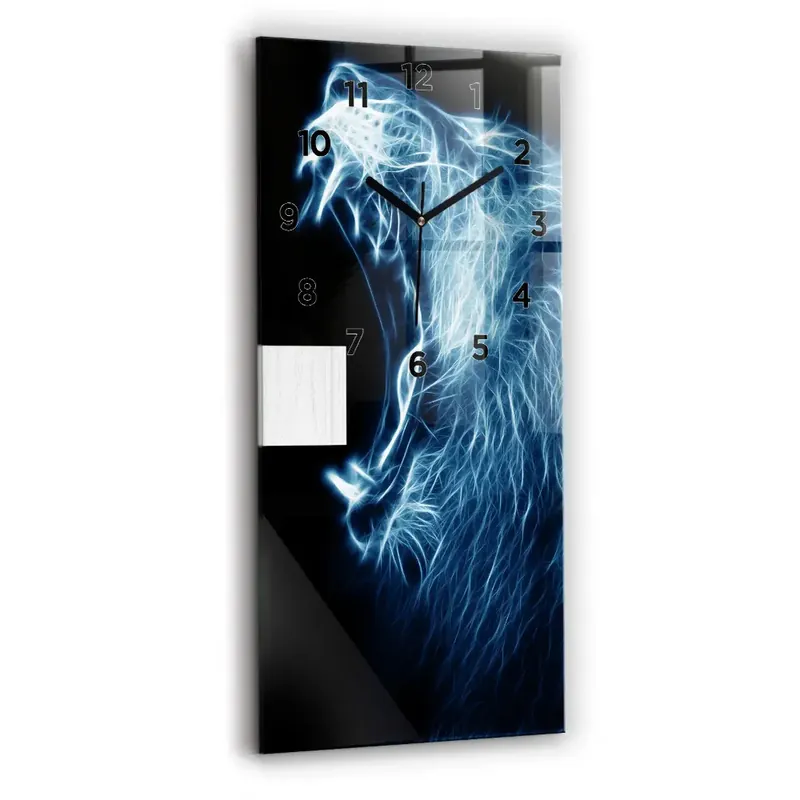 Ceas din sticlă dreptunghiular vertical Leu sălbatic Reducere