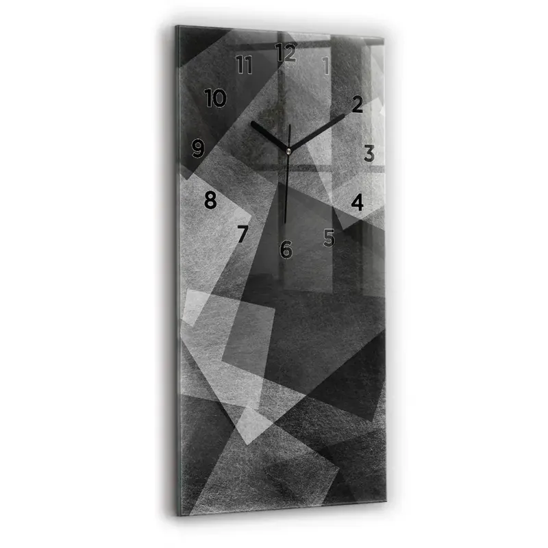 Ceas din sticlă dreptunghiular vertical Abstracția geometrică Cel mai bun preț