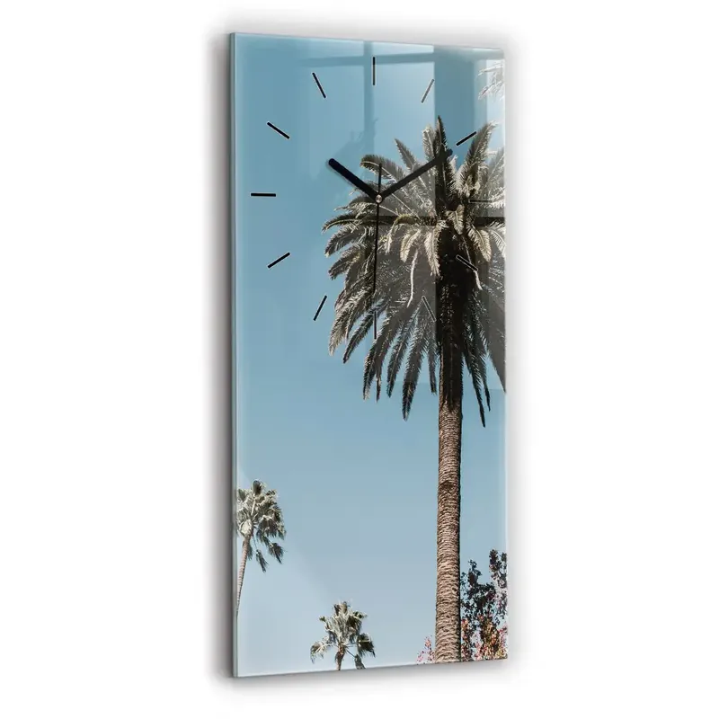 Ceas de sticlă pe perete vertical Palmieri din Los Angeles Lichidare de stoc