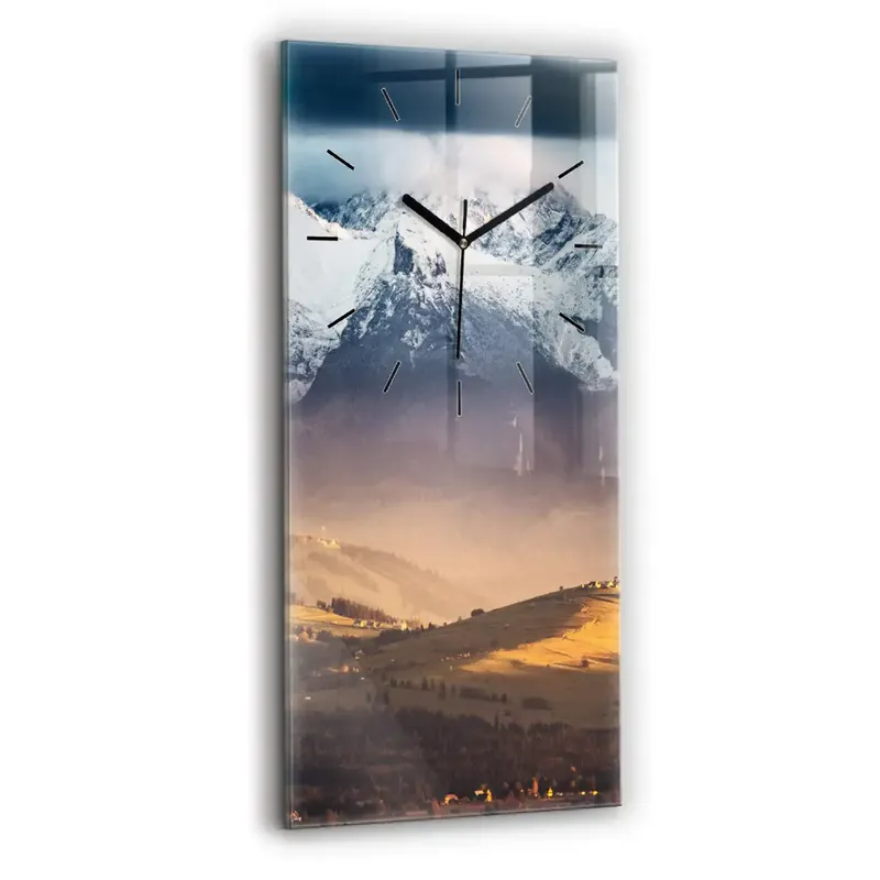 Ceas din sticlă dreptunghiular vertical Peisajul de iarnă din Munții Tatra Ofertă exclusivă