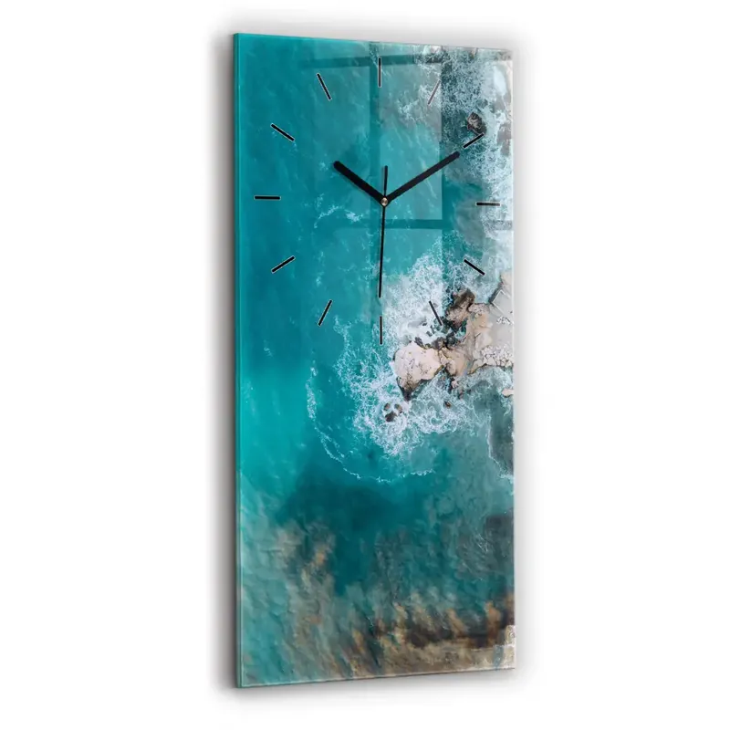 Ceas vertical de perete din sticlă Fiordurile din Costa Blanca Ofertă de sezon