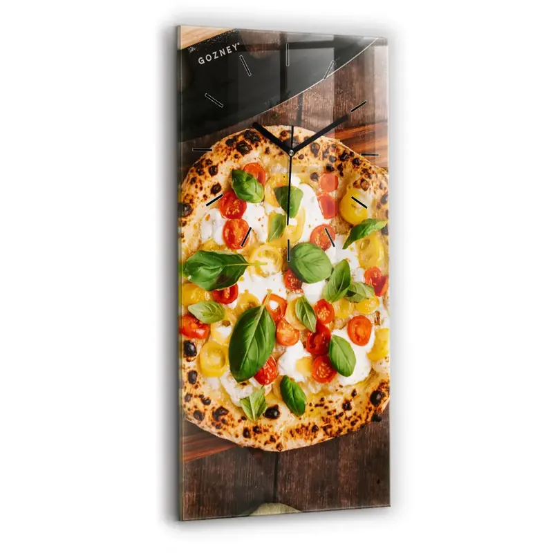 Ceas de sticlă pe perete vertical pizza italiană Noutate