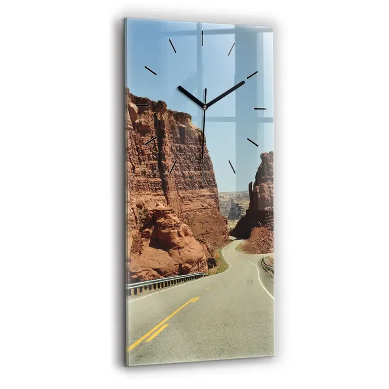 Reducere Ceas perete din sticlă dreptunghiular Route 66 în SUA