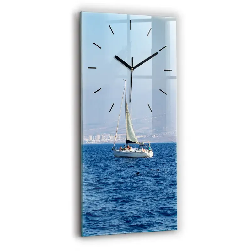 Expediere rapidă Ceas perete din sticlă dreptunghiular Yacht în Tenerife