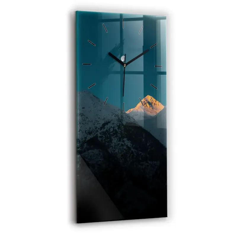 Ofertă limitată Ceas din sticlă dreptunghiular vertical Apus de soare la munte