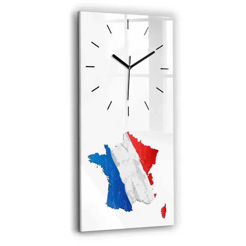 Ceas din sticlă dreptunghiular vertical steag francez Livrare expres