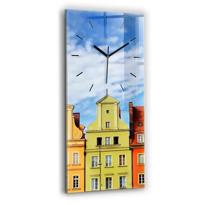 Ceas perete din sticlă dreptunghiular Wrocław - Orașul Vechi Discount