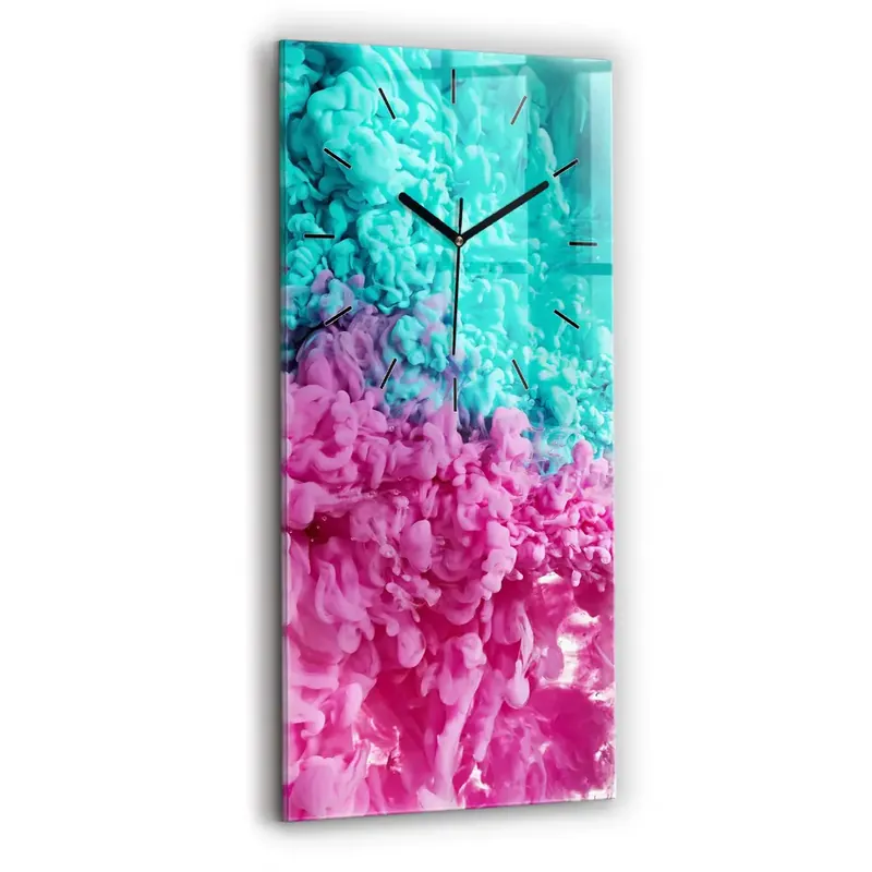 Ofertă exclusivă Ceas din sticlă dreptunghiular vertical Artă modernă – pete