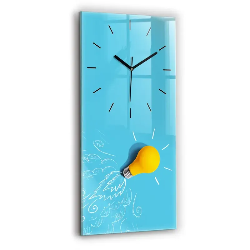 Ceas perete din sticlă dreptunghiular Desen bec Ofertă de sezon