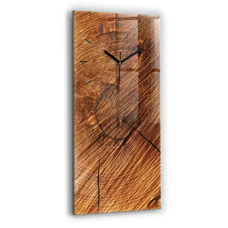 Discount Ceas de sticlă pe perete vertical Lemn decorativ