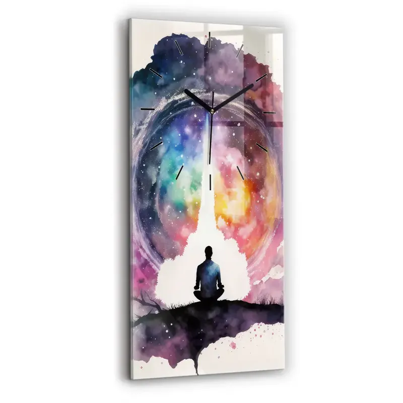 Noutate Ceas vertical de perete din sticlă Meditație stil de viață