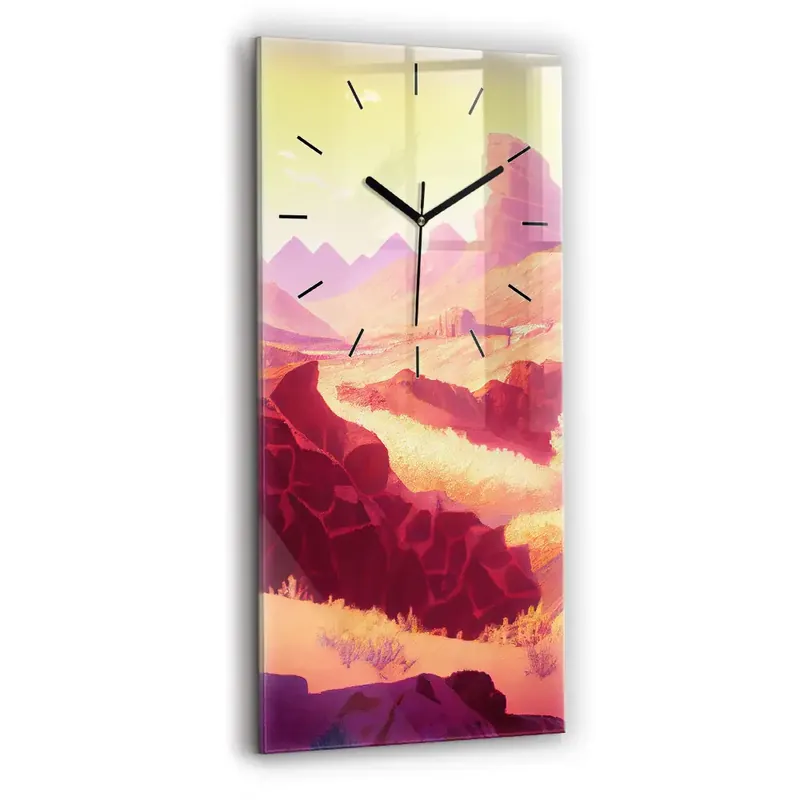 Calitate înaltă Ceas din sticlă dreptunghiular vertical desertul Arizona