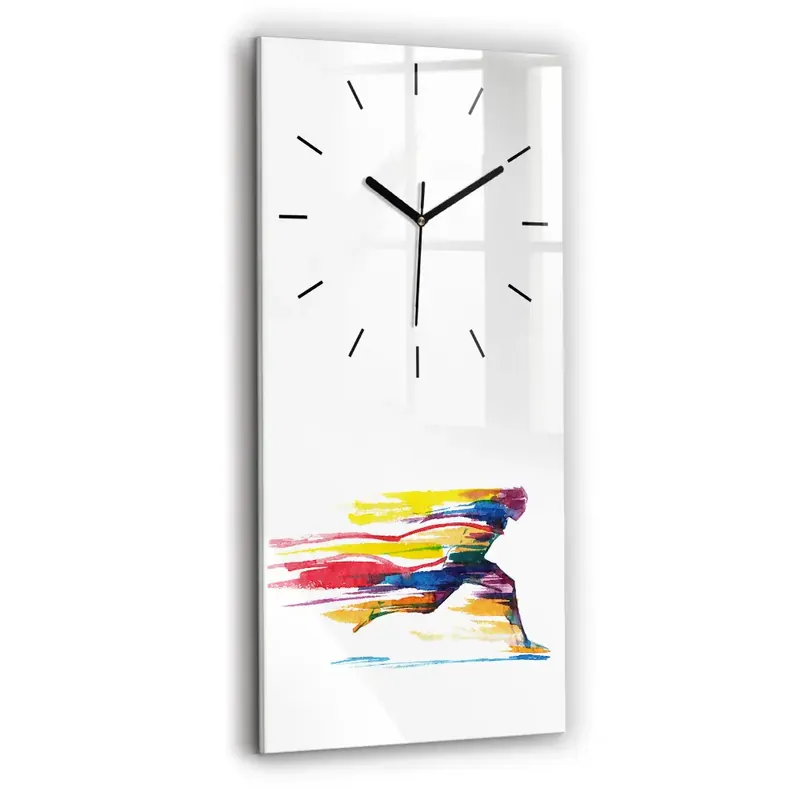 Ceas din sticlă dreptunghiular vertical Ilustrație de alergător Disponibil imediat