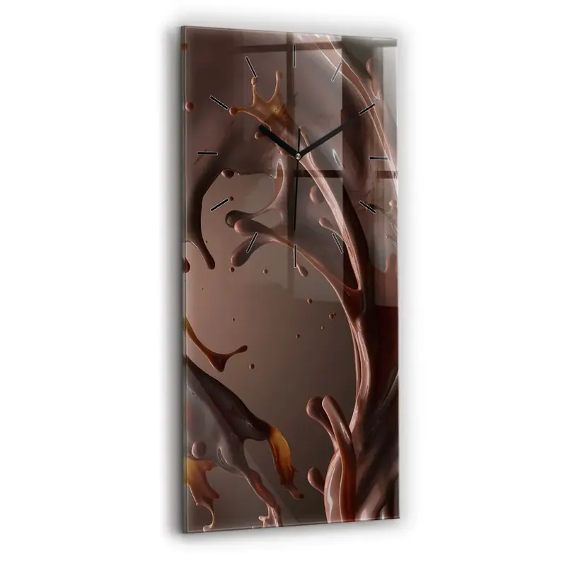 Ceas din sticlă dreptunghiular vertical Valuri de cacao Preț promoțional