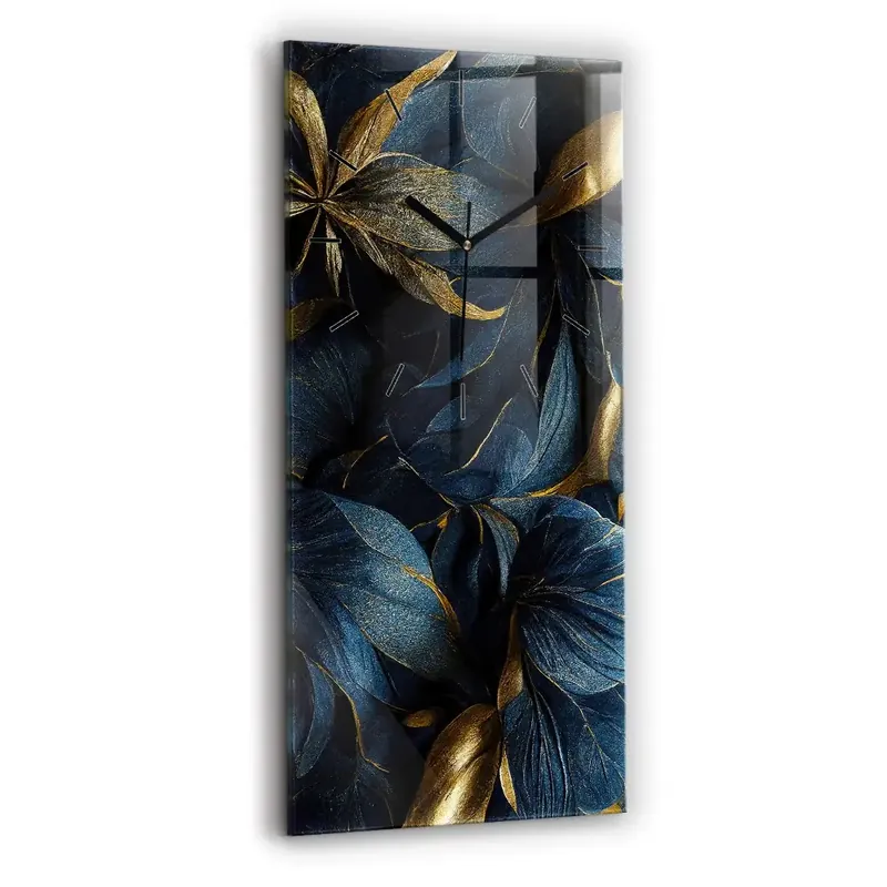Ceas perete din sticlă dreptunghiular Flori decorative Ieftin