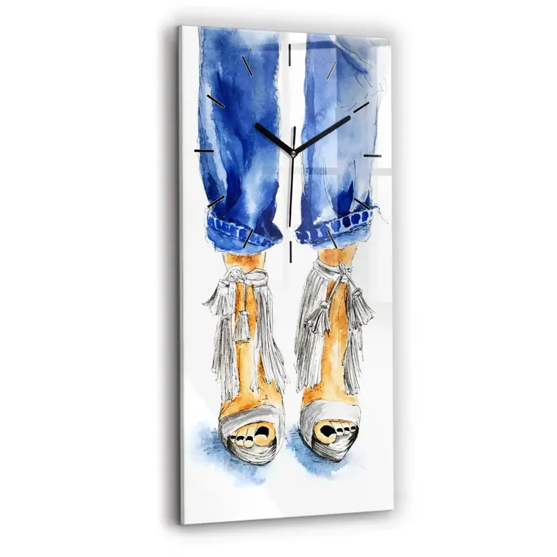 Ceas vertical de perete din sticlă Tocuri de damă Reducere