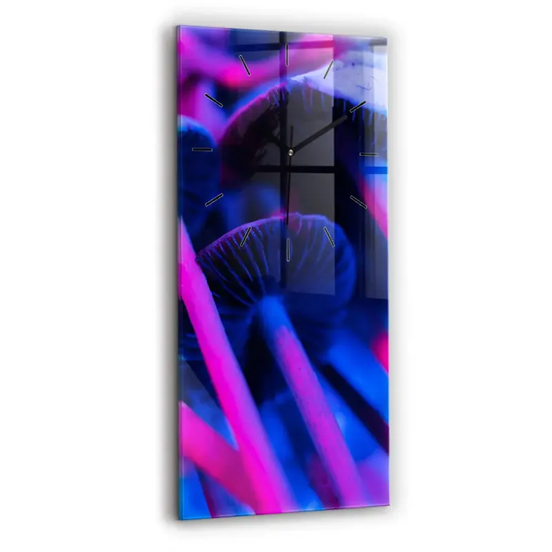 Preferatul clienților Ceas vertical de perete din sticlă Ciuperci magice colorate