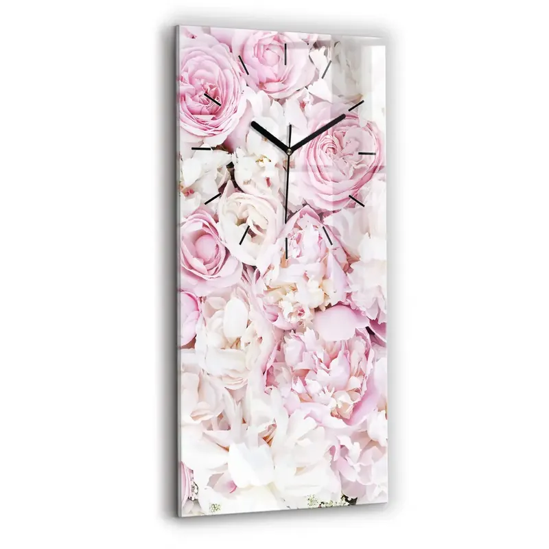 Ceas vertical de perete din sticlă Flori decorative Cumpără acum