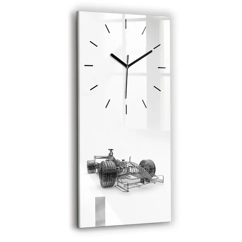 Ceas perete din sticlă dreptunghiular Design mașină F1 Comandă acum