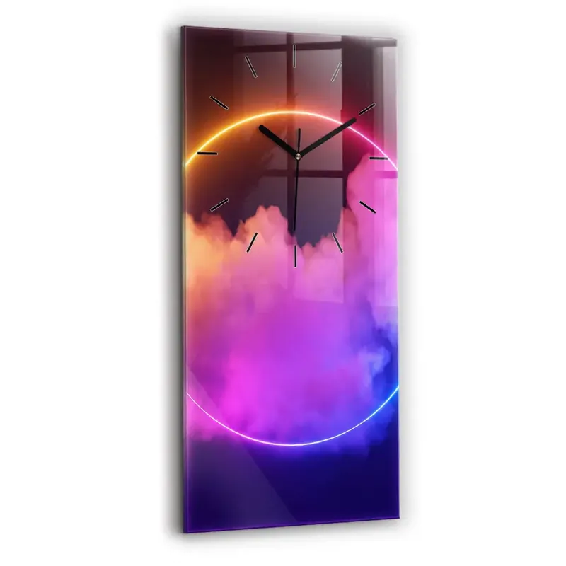 Ceas din sticlă dreptunghiular vertical Abstracția fumului 3D Nu rata