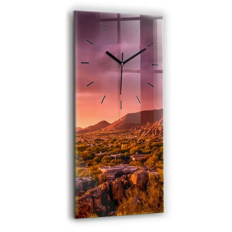 Premium Ceas din sticlă dreptunghiular vertical Apus de soare North Scottsdale