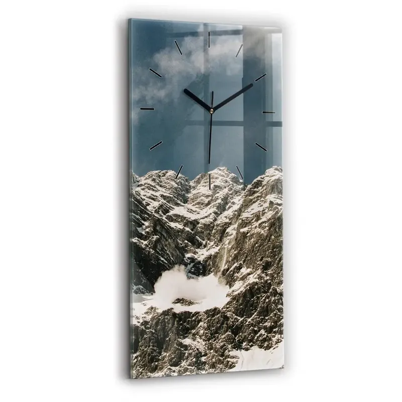 Plată sigură Ceas vertical de perete din sticlă Munții Watzmann