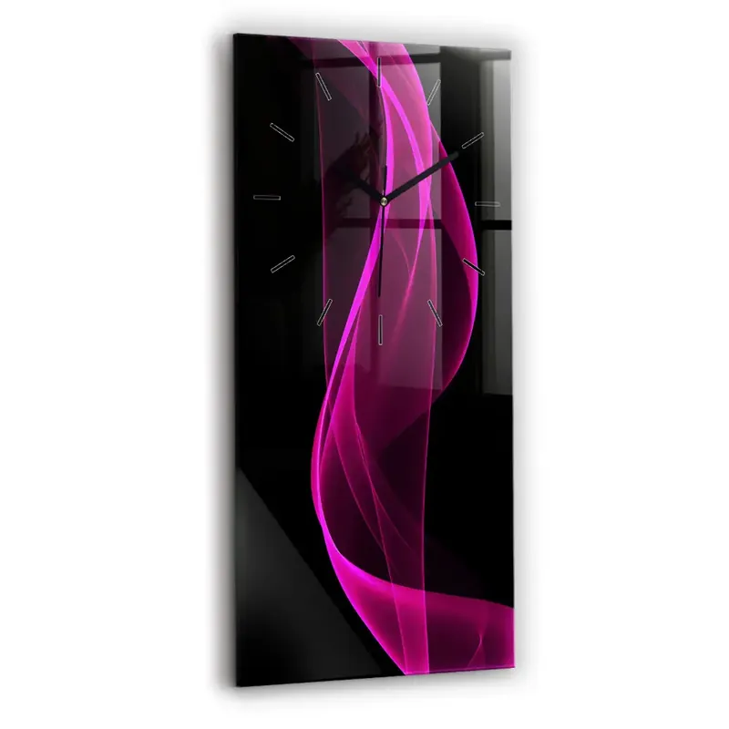 Ceas din sticlă dreptunghiular vertical Abstracție roz Plată sigură