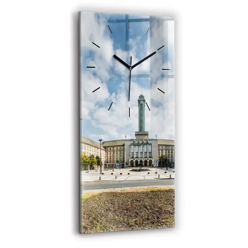 Comandă acum Ceas vertical de perete din sticlă Panorama orasului Ostrava