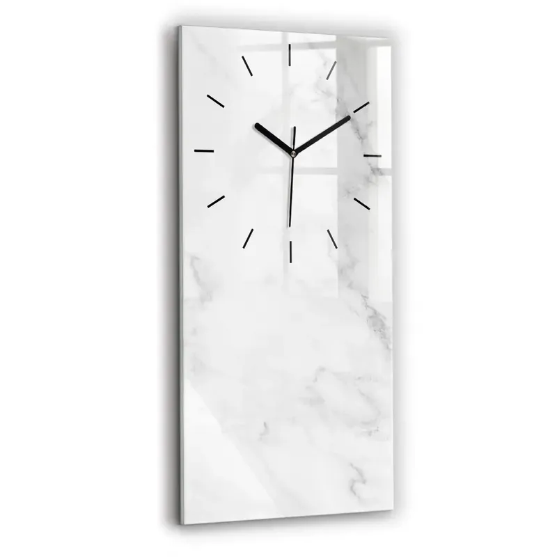 Ceas din sticlă dreptunghiular vertical Marmură elegantă Reducere de preț