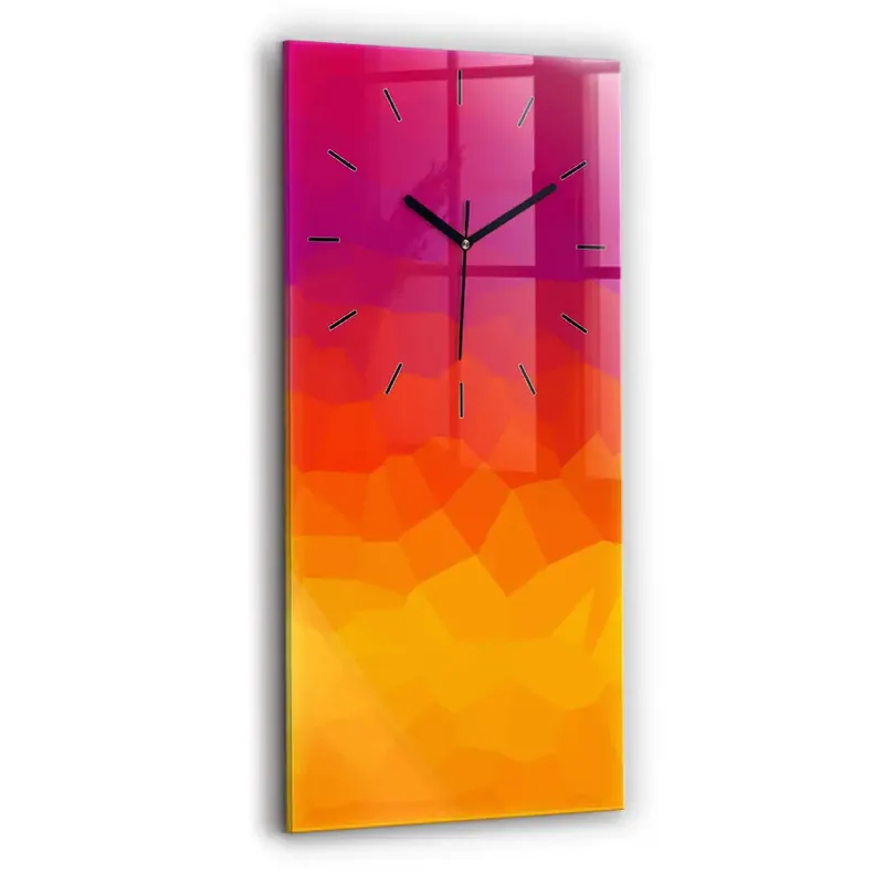 Ceas din sticlă dreptunghiular vertical Abstracție colorată Comandă acum