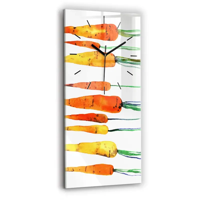 Preț redus Ceas din sticlă dreptunghiular vertical Ilustrație de morcovi