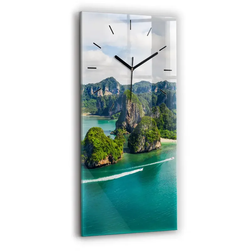 Plată sigură Ceas din sticlă dreptunghiular vertical Insula din Thailanda