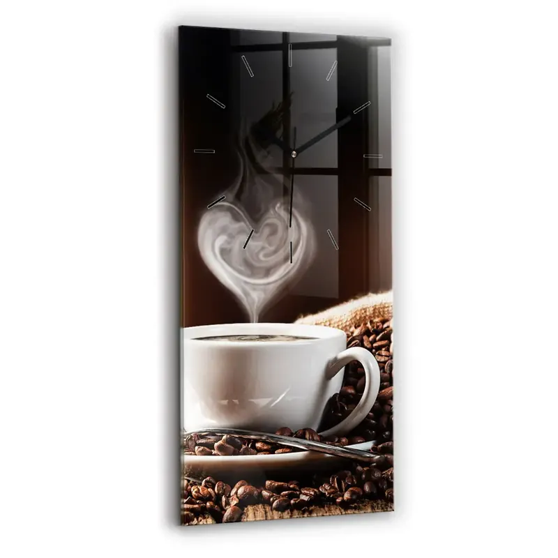 Vezi acum Ceas vertical de perete din sticlă ceașcă de cafea
