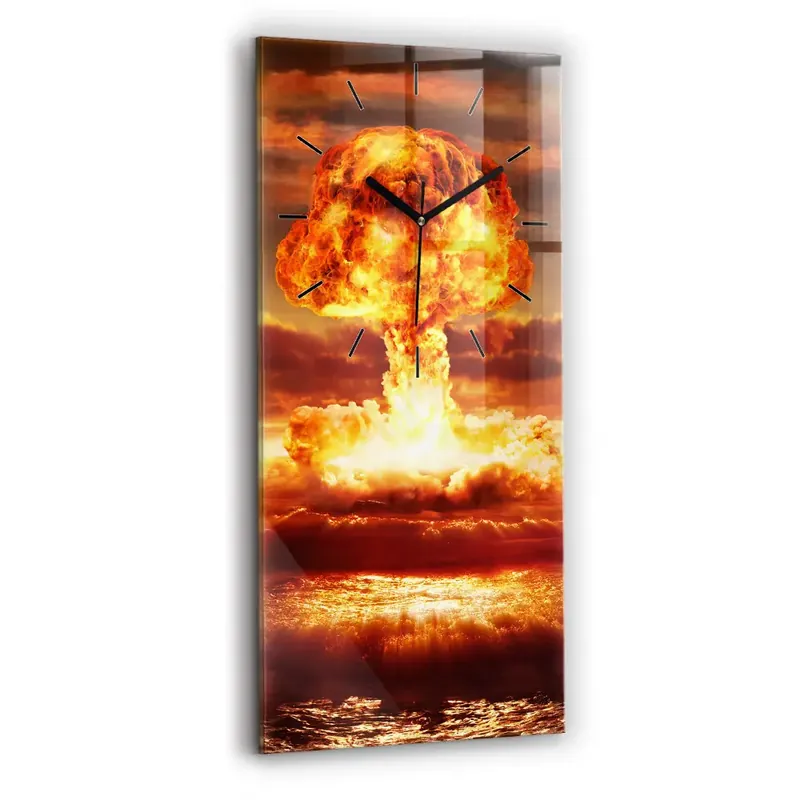 Ceas de sticlă pe perete vertical Explozia unei bombe atomice Ofertă limitată