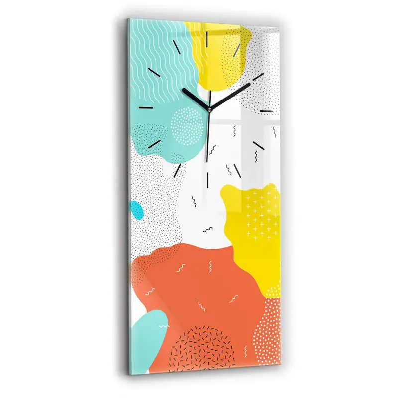 Retur ușor Ceas vertical de perete din sticlă Abstracția POP