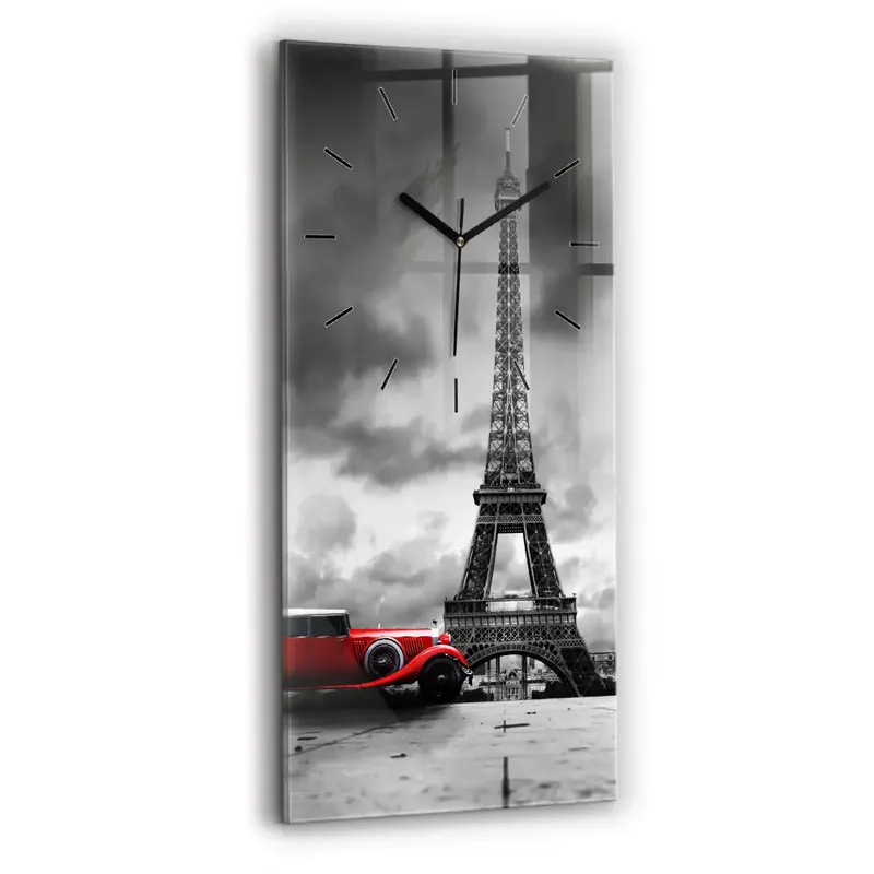 Ceas din sticlă dreptunghiular vertical Turnul Effel Paris Ofertă limitată