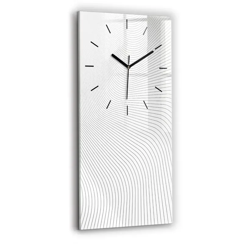Ceas de sticlă pe perete vertical Linii abstracte Expediere rapidă