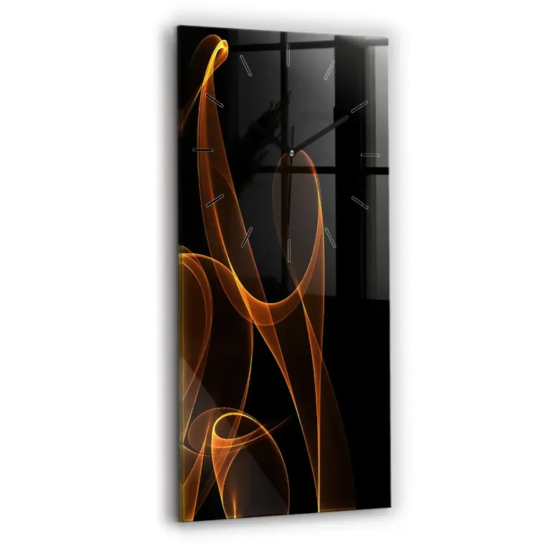 Livrare rapidă Ceas din sticlă dreptunghiular vertical Linii portocalii