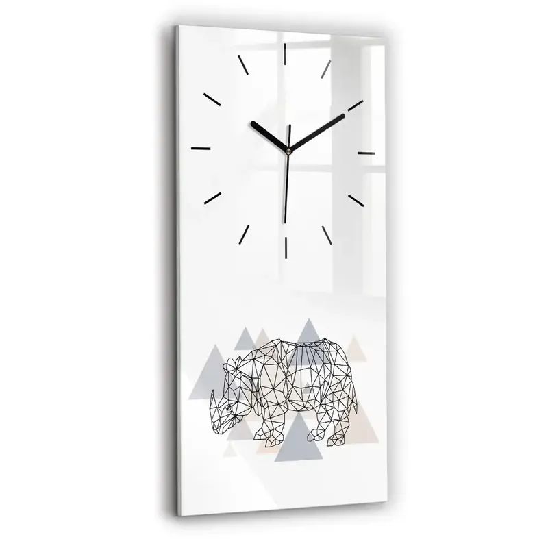 Ceas perete din sticlă dreptunghiular Model geometric Bestseller