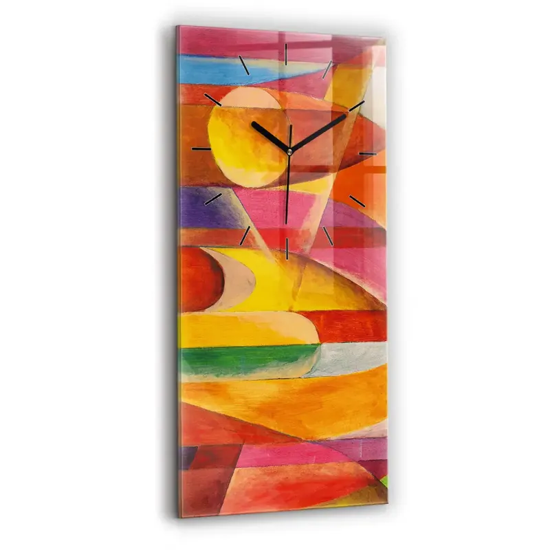 Preferatul clienților Ceas perete din sticlă dreptunghiular Artă Decorație Abstracție