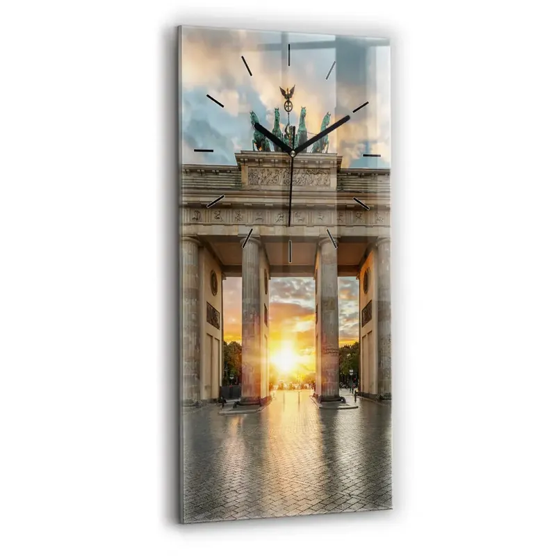 Ofertă de sezon Ceas vertical de perete din sticlă Poarta Brandenburg din Berlin