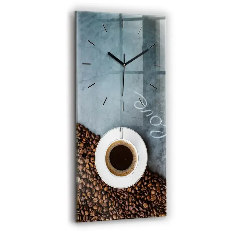 Cel mai bun preț Ceas vertical de perete din sticlă ceașcă de cafea