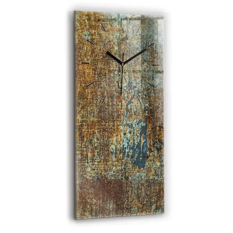 Ceas de sticlă pe perete vertical Textura metalică veche Livrare expres
