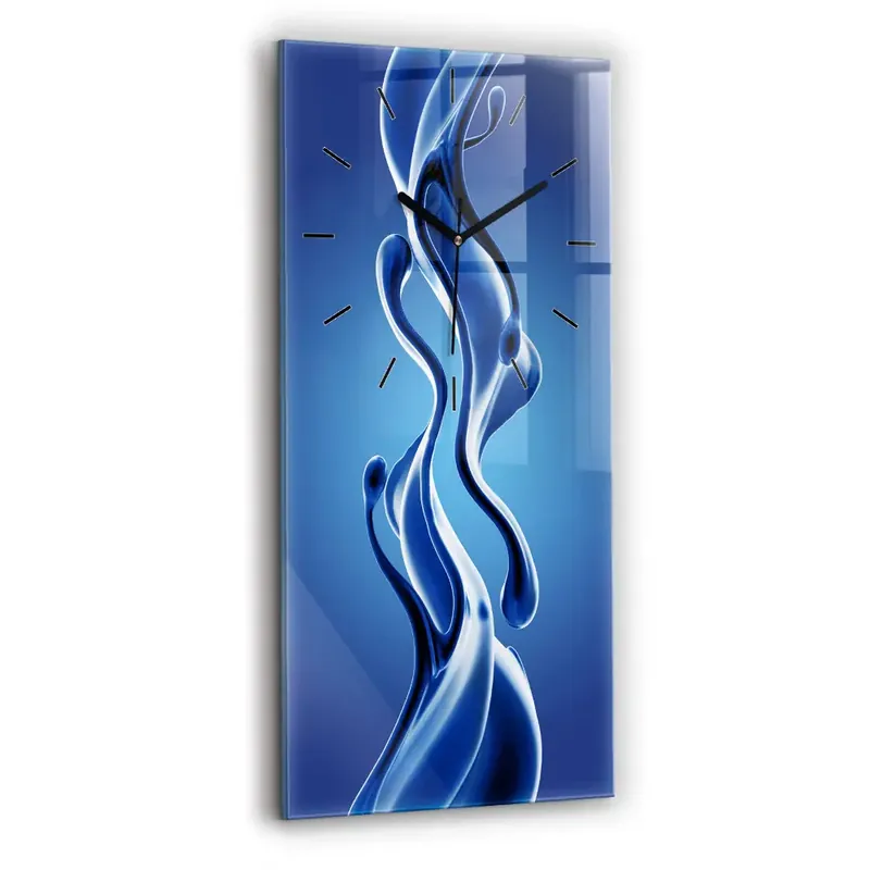 Ceas de sticlă pe perete vertical Abstracție lichidă Cumpără acum