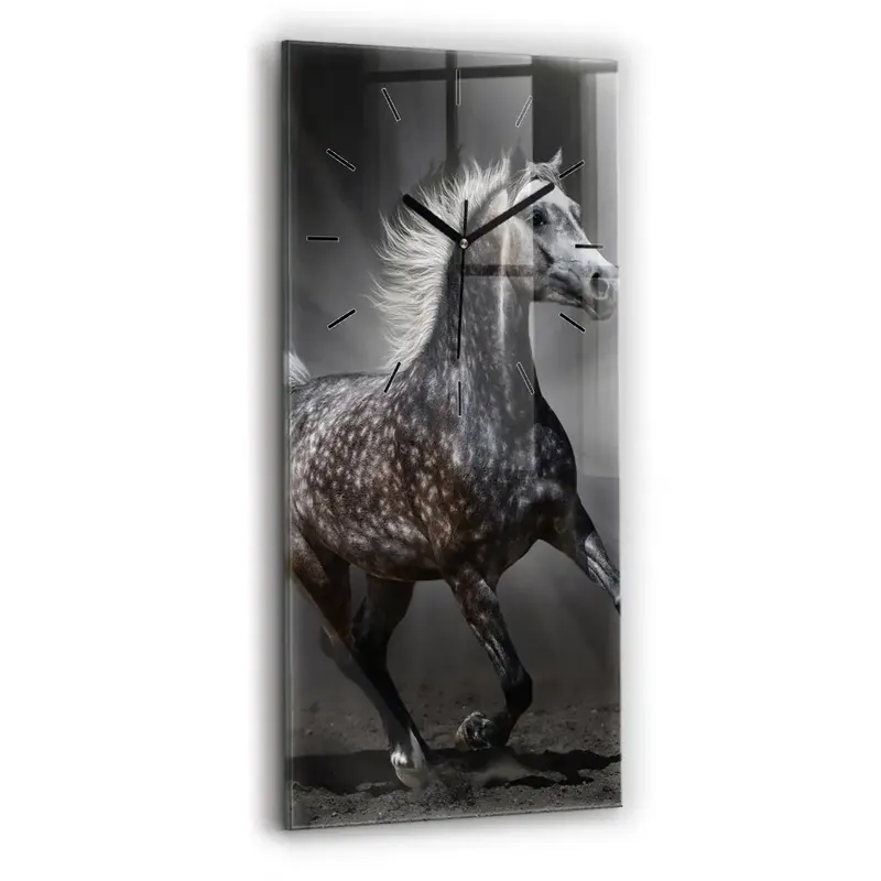 Ofertă exclusivă Ceas de sticlă pe perete vertical Cal în galop