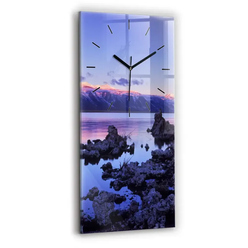Ceas vertical de perete din sticlă Lacul California Ofertă specială
