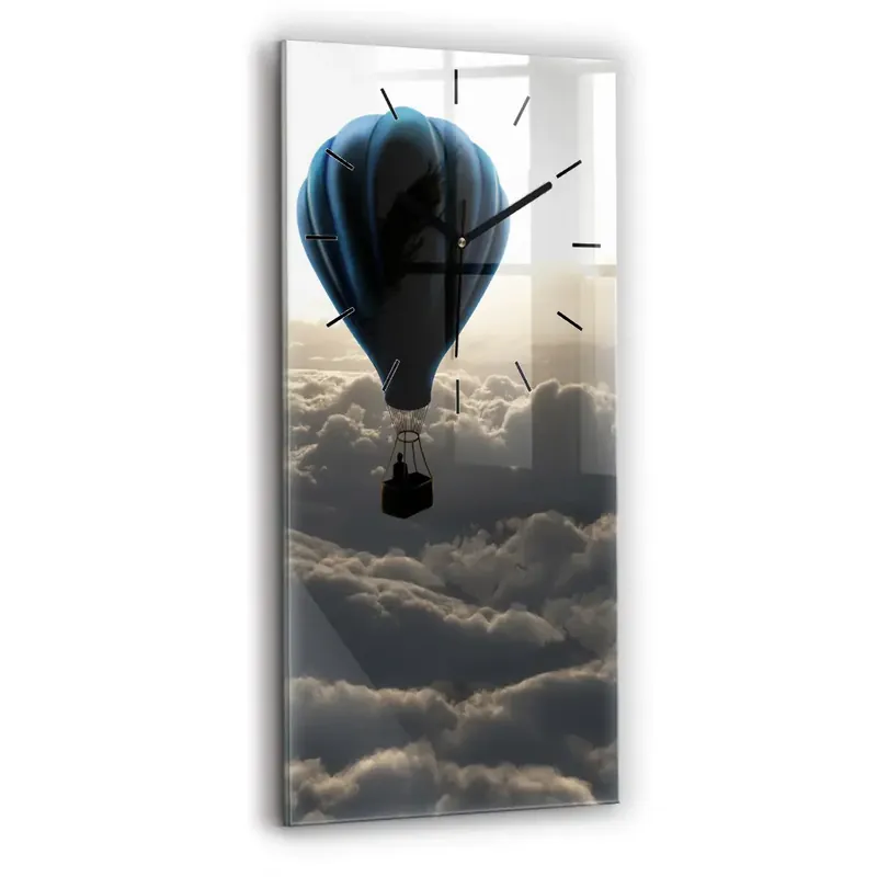 Ceas perete din sticlă dreptunghiular Balon pe cer Bestseller